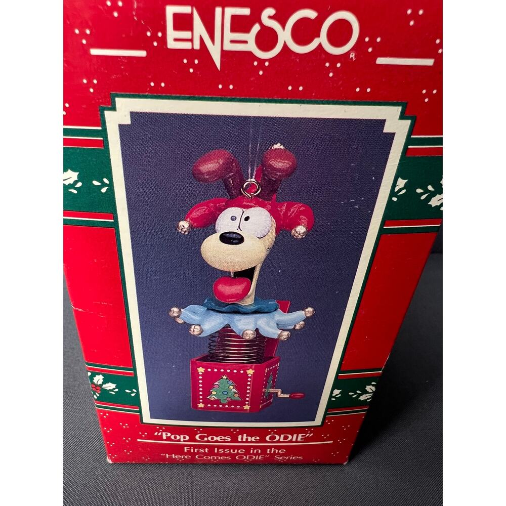 Vintage Pop Goes the Odie Enesco Ornament NIP
